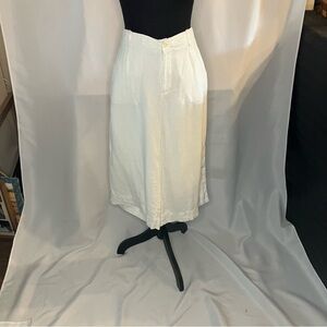 Women's LINEN white crop pants with pockets